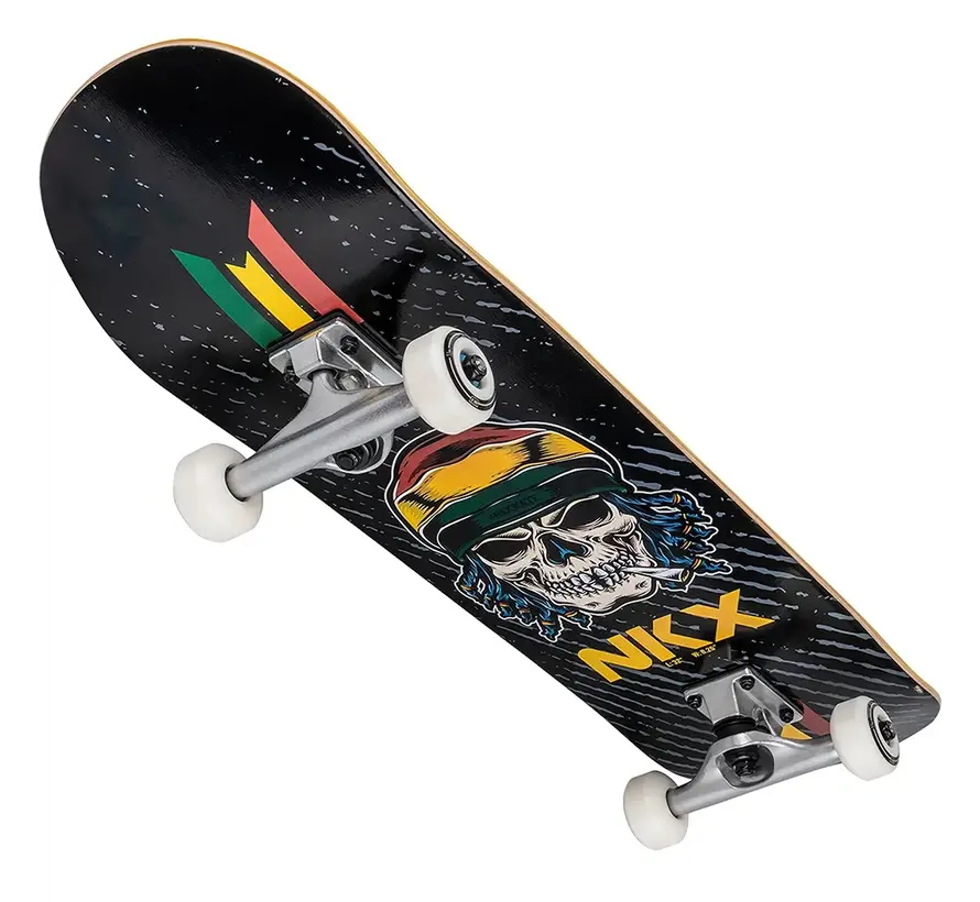NKX Skateboard Rasta Royal Crâne 8.25"