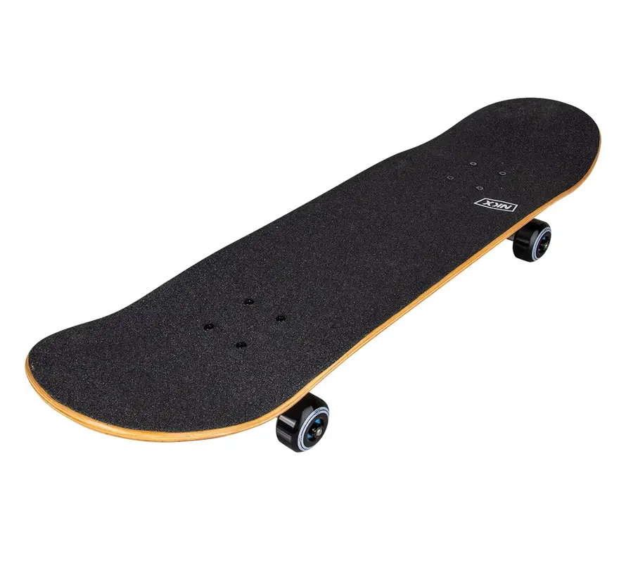 NKX Skateboard Slate Red 8,25 Zoll Komplett-Skateboard mit breiterem Deck und rotem Design
