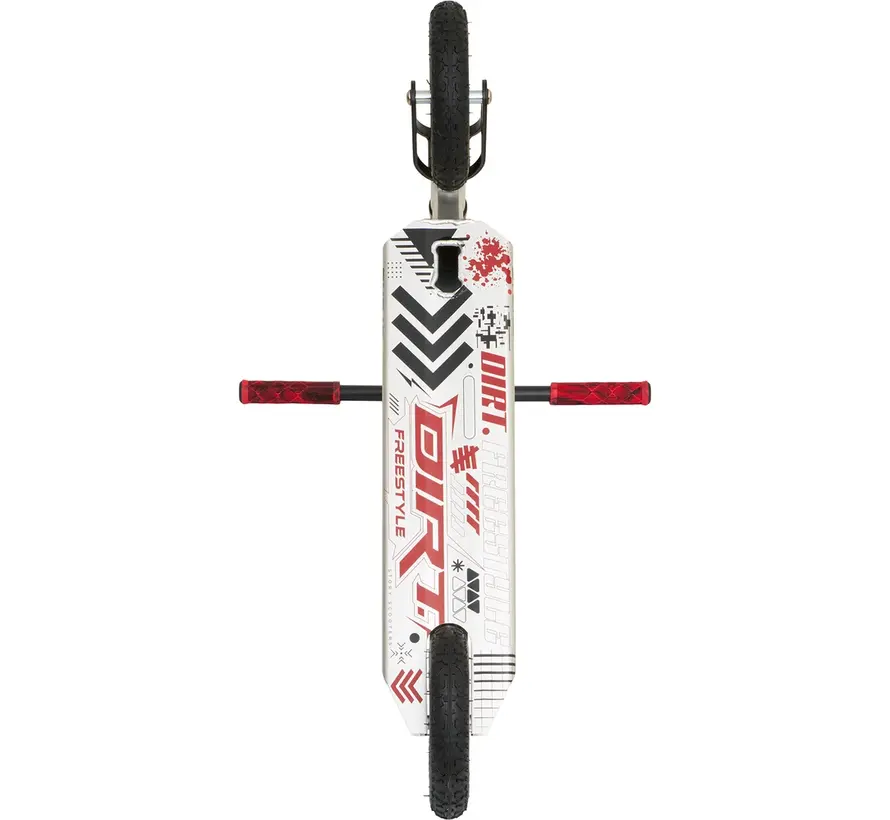 Story Dirt Freestyle Scooter Argento/Rosso - Monopattino da fuoristrada robusto con pneumatici e telaio in acciaio