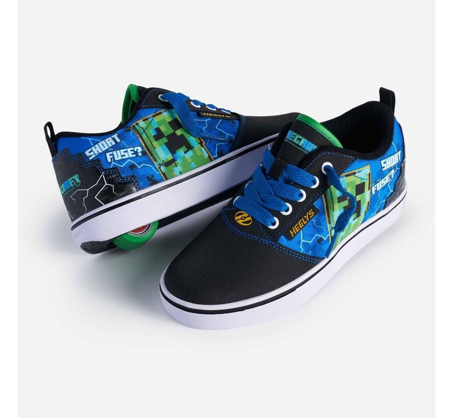 Heelys Minecraft Pro 20 Black/Blue/Green – Minecraft sneakers met wieltjes voor kinderen | Stoere Heelys met game design