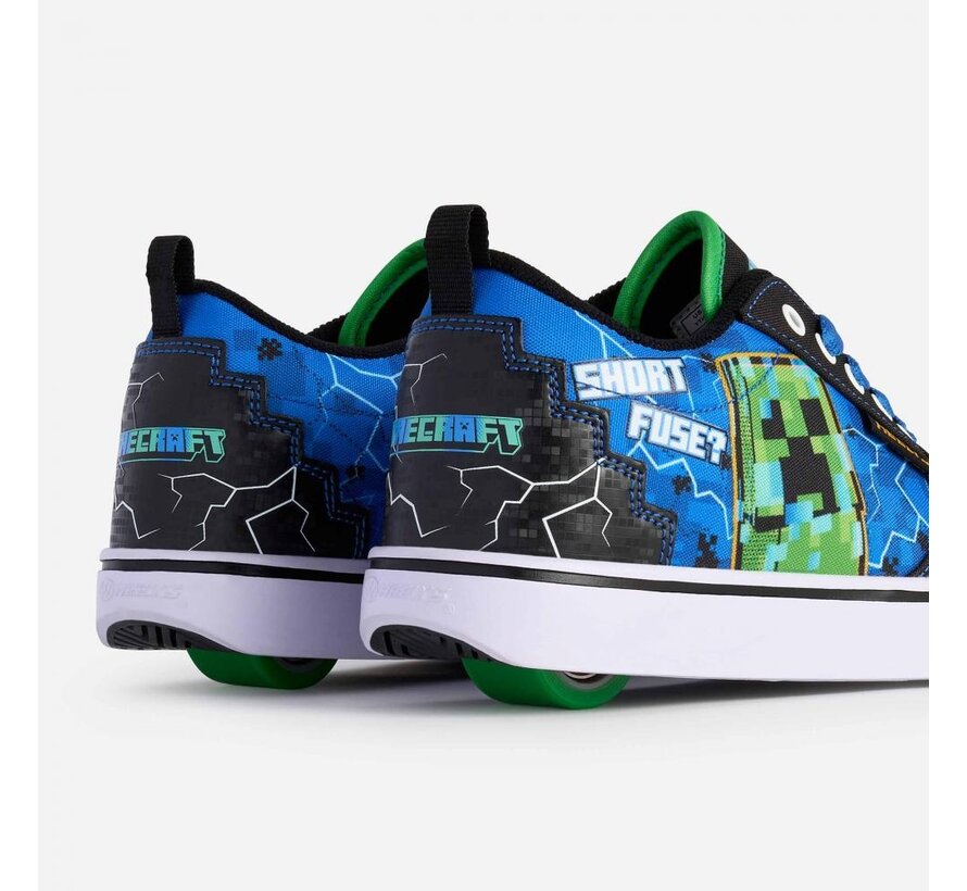 Heelys Minecraft Pro 20 Czarno-Niebiesko-Zielone – trampki Minecraft z kółkami dla dzieci | Fajne Heelys z motywem gry