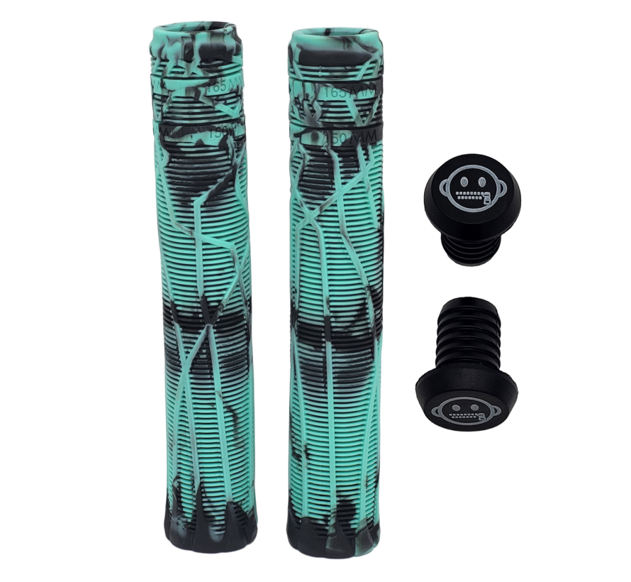 Puños Zipit Almighty de 180 mm sin brida para patinete acrobático y BMX (dos colores) con extremos de manillar incluidos