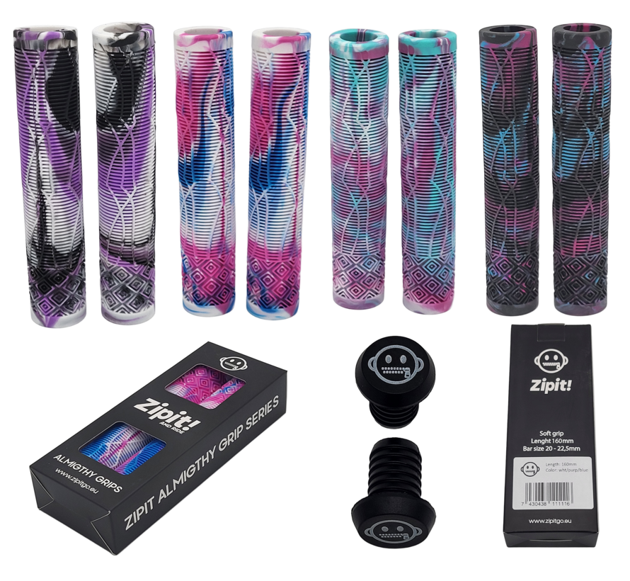 Zipit Almighty Grips 160mm flanschloser Stunt-Scooter- und BMX-Lenker – inklusive Lenkerenden