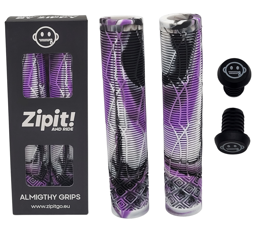 Zipit Almighty Grips 160mm Flangeless Stunt Scooter & BMX Griffe – Dreifarbig – Inklusive Lenkerenden