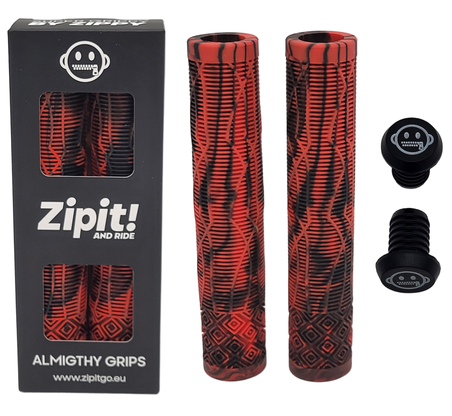 Zipit Almighty Grips 160mm Flangeless Stuntstep & BMX Grips – Single & Dual Color – Inclusief Bar Ends