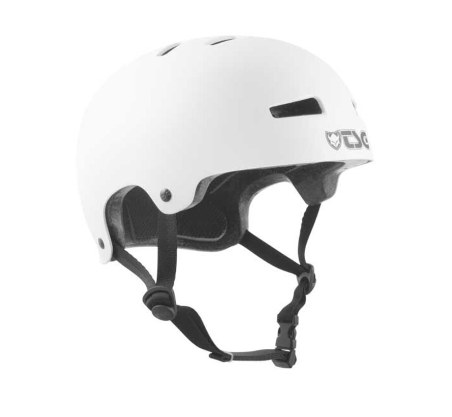 TSG Evolution Youth Solid Color Satin White Skatehelm – Kinderhelm voor Skateboard, BMX en Step