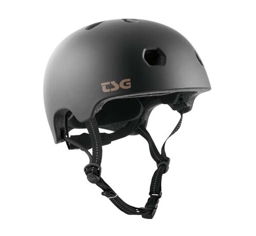 TSG Casque de skate TSG Meta Solid Color Noir Satiné – Casque léger pour skateboard, BMX et trottinette freestyle