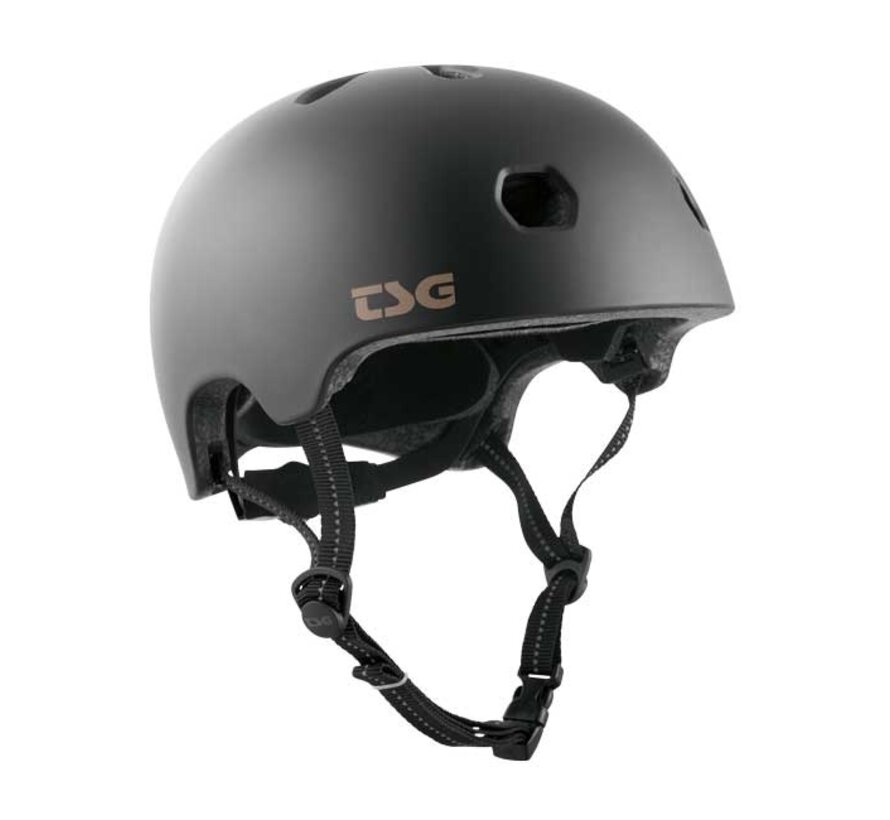 TSG Meta Solid Color Satin Black Skate Helmet – Lightweight Helmet for Skateboard, BMX and Stunt Scooter