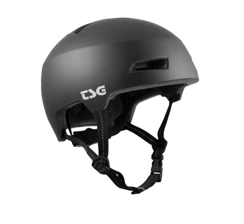 TSG Casco de skate TSG Status Solid Color Satin Black: casco cómodo para monopatín, BMX y patinete acrobático.