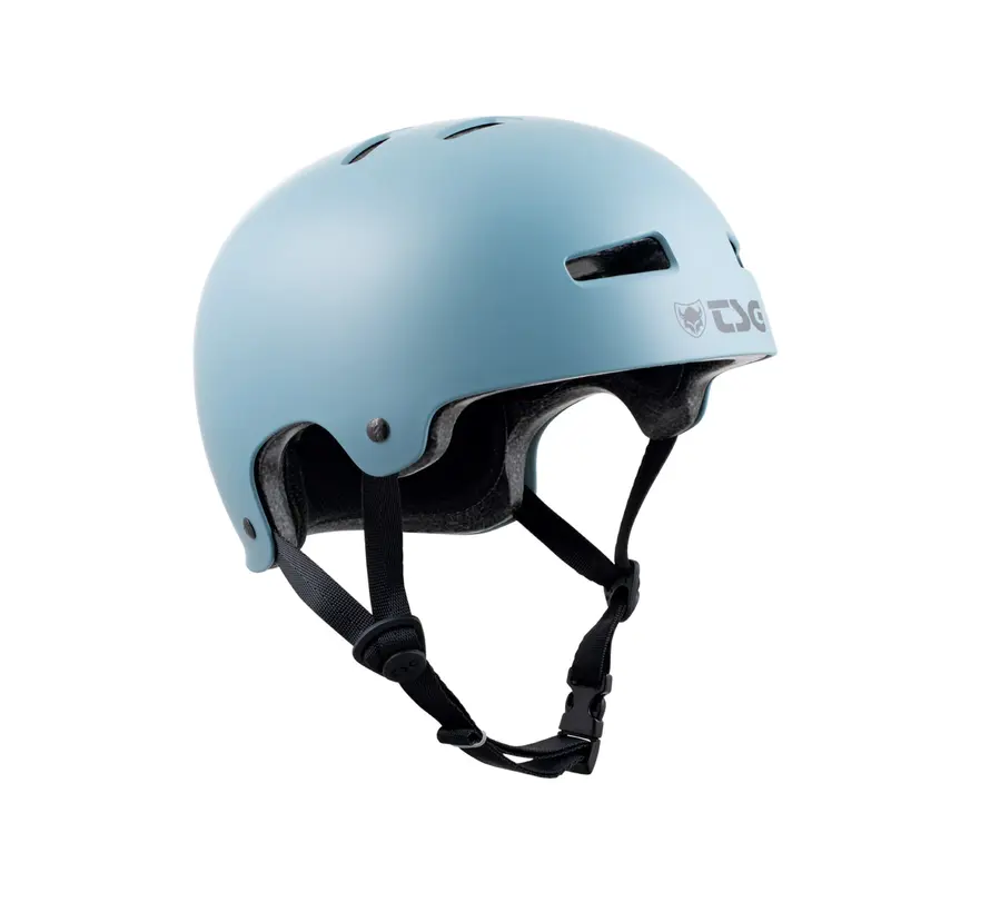 Casque de skate TSG Evolution bleu orage satiné uni – Casque classique de skate et BMX offrant un ajustement parfait