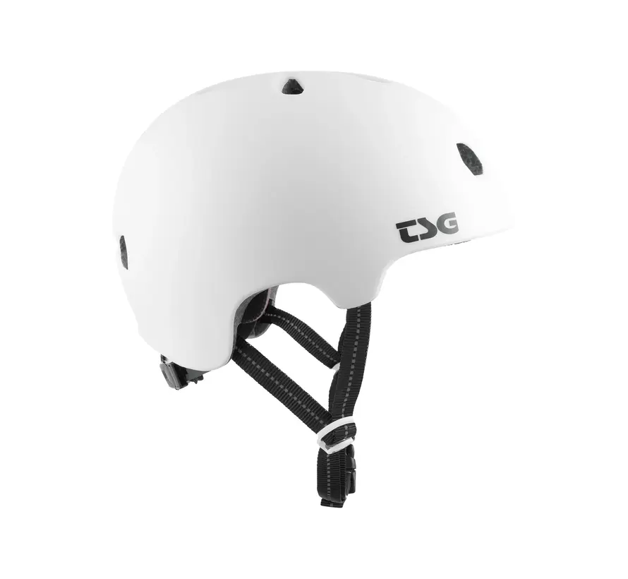TSG Meta Solid Color Satin White Skate Helmet – Lightweight Helmet for Skateboard, BMX and Stunt Scooter