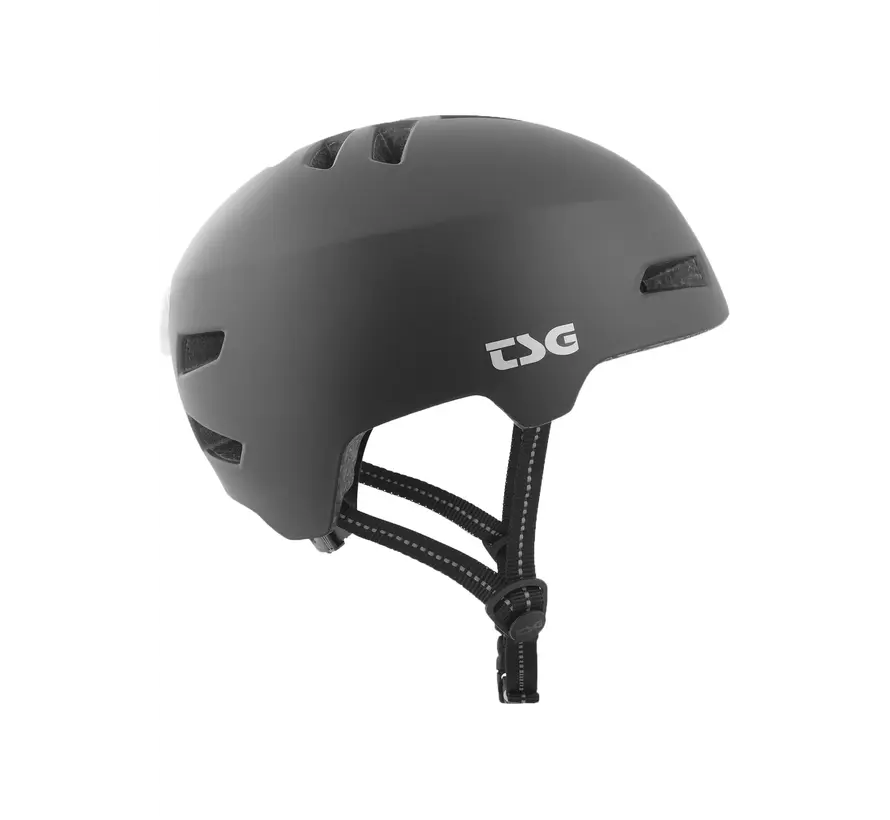Casco da skate TSG Status Solid Color Satin Black – Casco comodo per skateboard, BMX e monopattino acrobatico