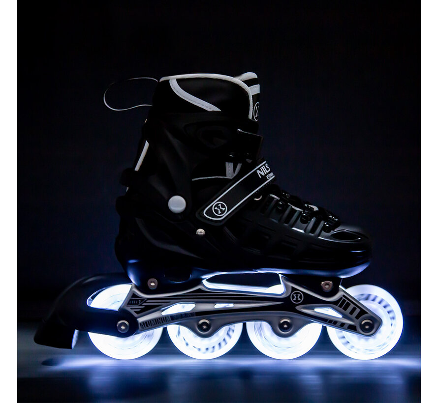 Rolki/łyżwy Nils Extreme 4 w 1, czarne, LED (NH10905), regulowane, do jazdy ulicznej i na lodzie