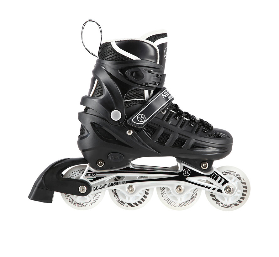 Nils Extreme 4-in-1 Inline-/Eislaufschuhe Schwarz LED (NH10905) Verstellbare Schlittschuhe für Straße und Eis