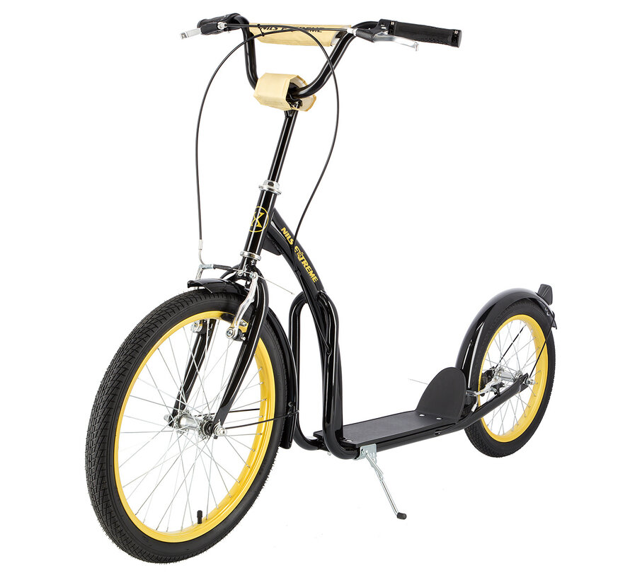 Nils Extreme WH200 Airstep Schwarz Gold 20/16 Zoll Airstep Scooter mit Luftreifen und großem Rahmen