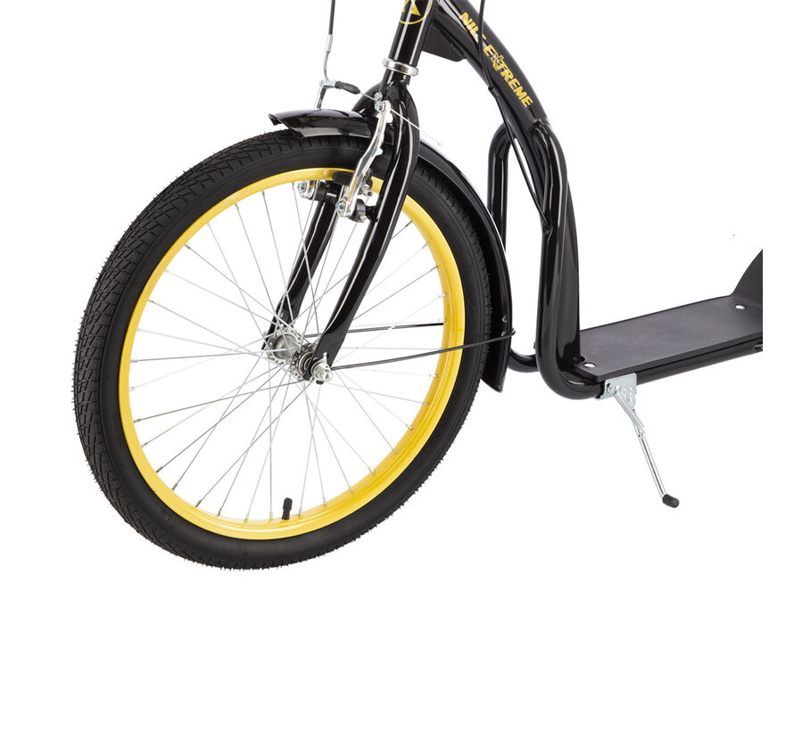 Nils Extreme WH200 Airstep Schwarz Gold 20/16 Zoll Airstep Scooter mit Luftreifen und großem Rahmen