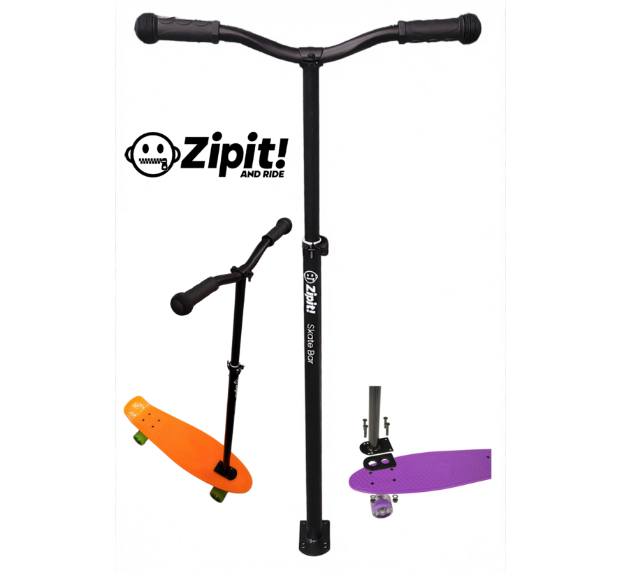 Zipit Skate Bar, supporto per skateboard nero regolabile in altezza.