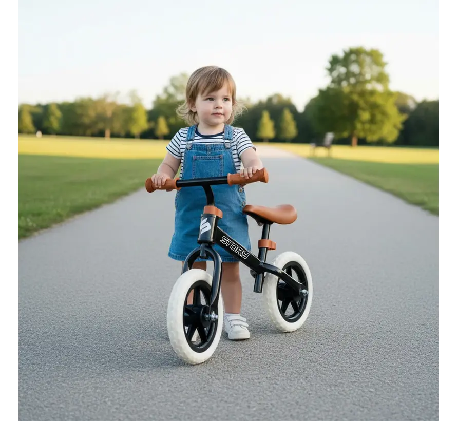 Story Run Racer Loopfiets – Lichtgewicht Balance Bike voor Kinderen met Verstelbaar Zadel en Sportief Design voor Snelle Balansontwikkeling
