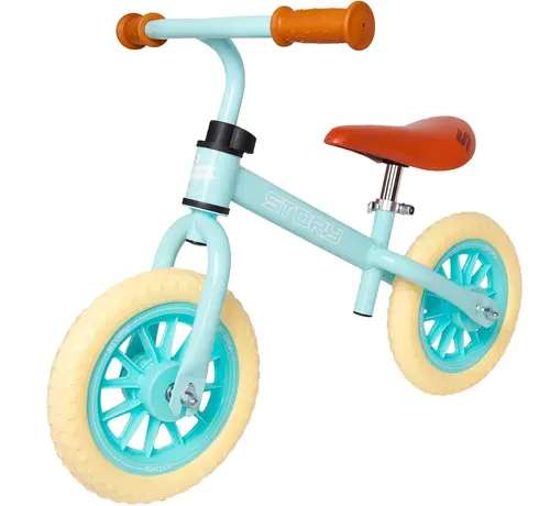 Story Bicicleta de equilibrio Story 70's Baby Racer: bicicleta de equilibrio retro para niños con diseño elegante, sillín ajustable y control de equilibrio óptimo.