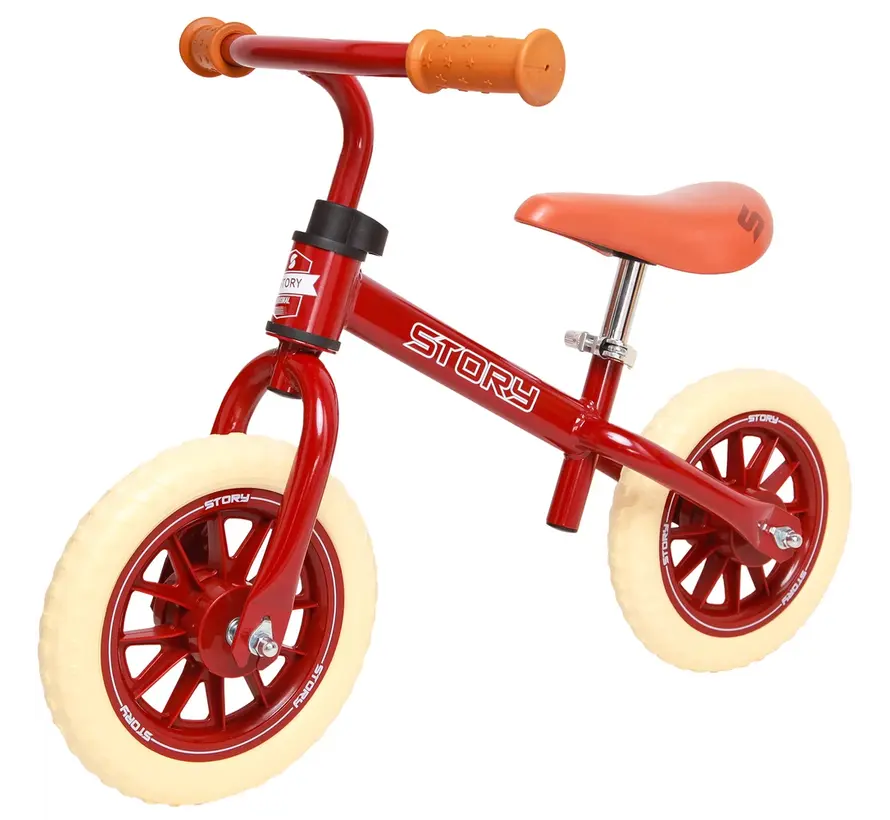 Bicicletta senza pedali Story 70's Baby Racer – Bicicletta senza pedali retrò per bambini con design elegante, sella regolabile e controllo ottimale dell'equilibrio.