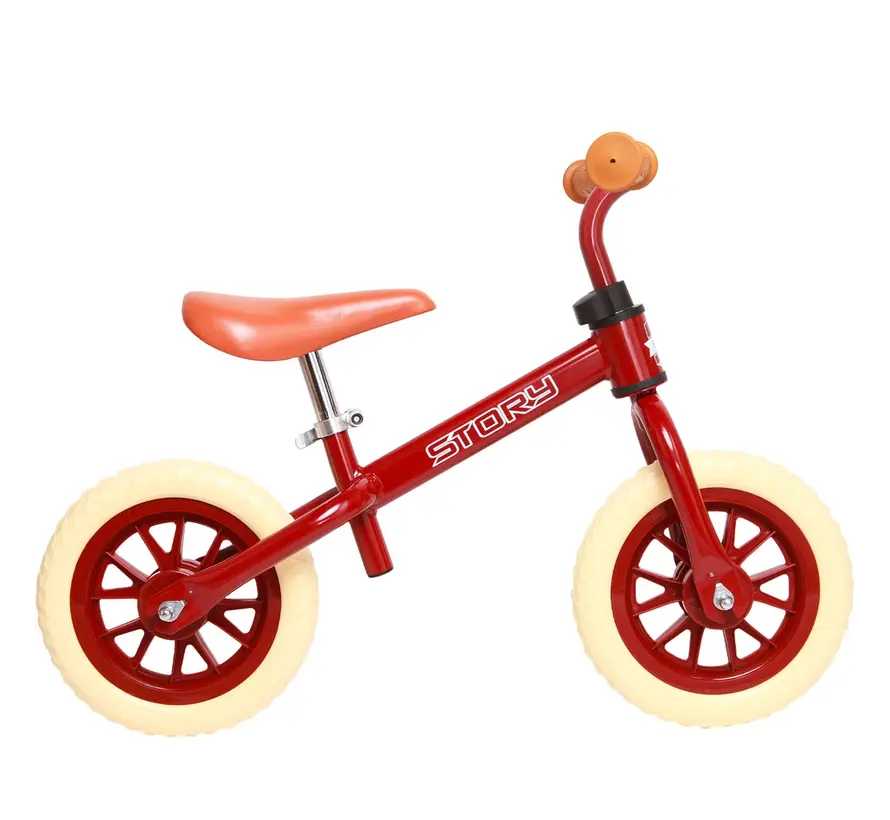 Bicicleta de equilibrio Story 70's Baby Racer: bicicleta de equilibrio retro para niños con diseño elegante, sillín ajustable y control de equilibrio óptimo.