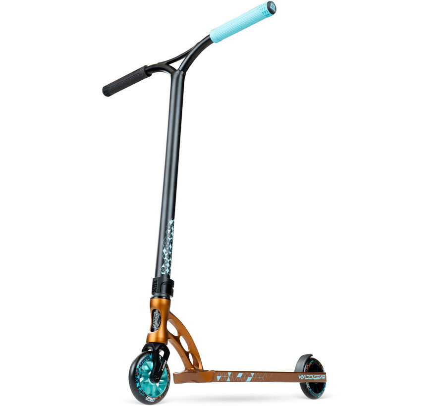 Monopattino acrobatico MGP Origin 500 – monopattino freestyle ibrido da park con ruote Turbine da 110 mm, deck Flute-Tech e telaio in alluminio 6061 T6.
