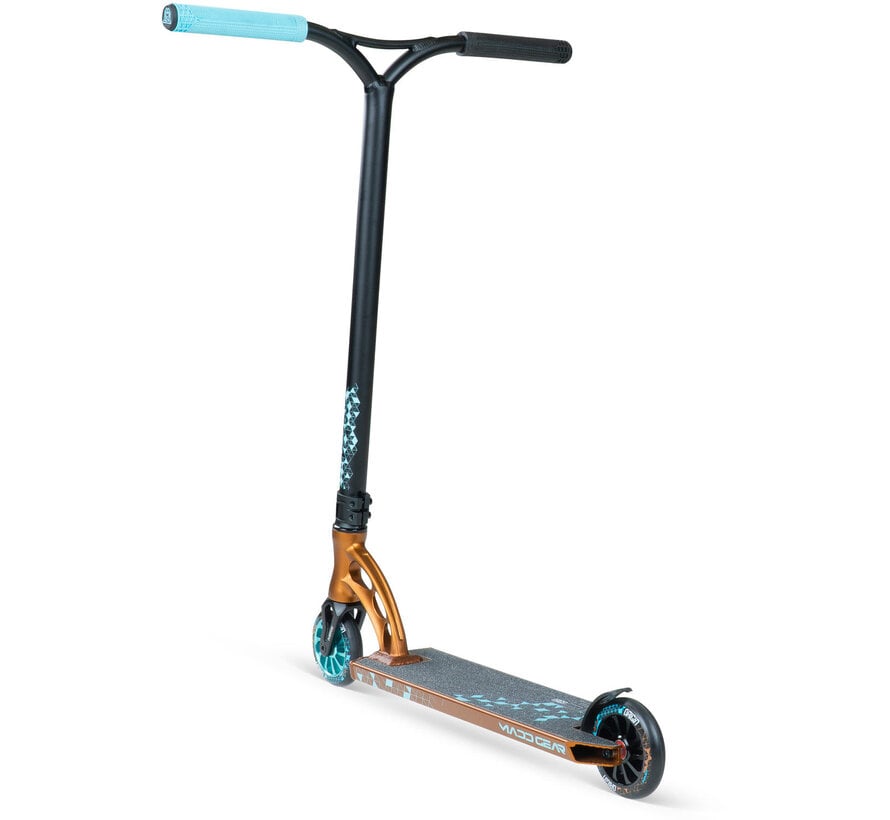 Monopattino acrobatico MGP Origin 500 – monopattino freestyle ibrido da park con ruote Turbine da 110 mm, deck Flute-Tech e telaio in alluminio 6061 T6.