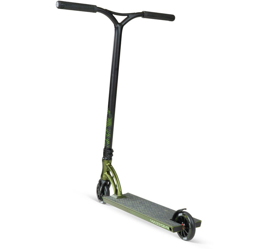 Monopattino acrobatico MGP Origin 550 – monopattino freestyle da parco extra largo con pedana da 5,5”, ruote Turbine da 110 mm e massimo controllo