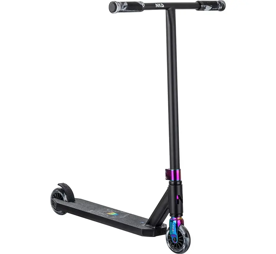 Trottinette freestyle NKD Next Generation Black/Rainbow avec barre en T