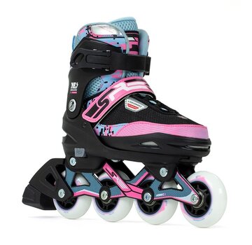 SFR Patins à roues alignées réglables SFR Pixel bleus/roses