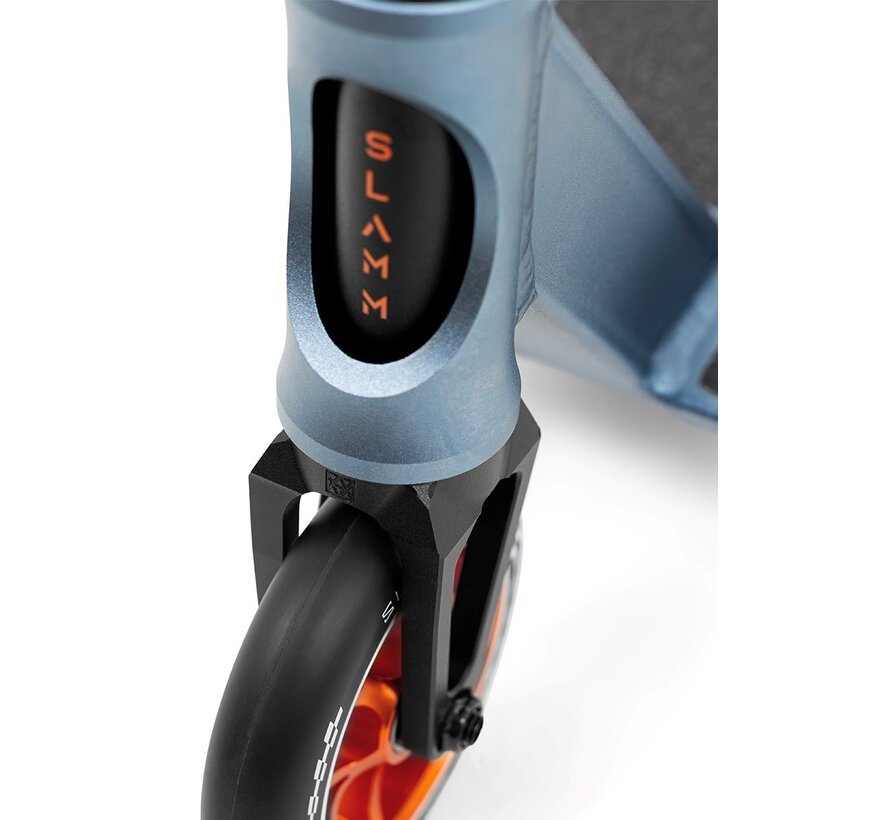 Slamm Assault Pro Stunt Scooter Blau Professioneller Stunt-Scooter mit T6 Aluminium Deck, IHC Kompression und 110mm Aluminium Core Wheels