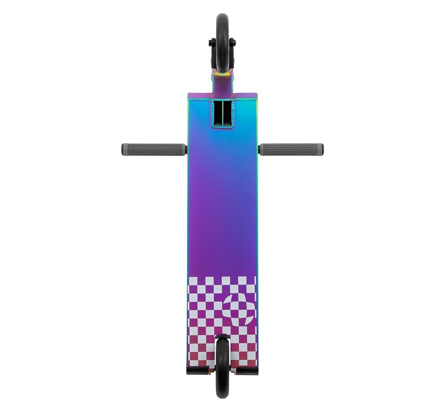 Trottinette freestyle professionnelle Slamm Assault Pro Neochrome avec plateau en aluminium T6, compression IHC et roues à noyau en aluminium de 110 mm - Copie