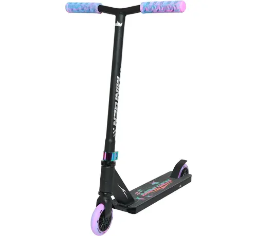 NKD NKD Mini GEN Stunt-Scooter Schwarz Regenbogen 70 cm Leichtgewicht-Stunt-Scooter mit HIC-Kompression und 100-mm-Rädern für Anfänger und Park-Fahrten