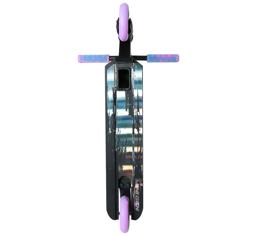 Hulajnoga wyczynowa NKD Mini GEN Black Rainbow 70 cm, lekka, z systemem kompresji HIC i kołami 100 mm dla początkujących i do jazdy w parku