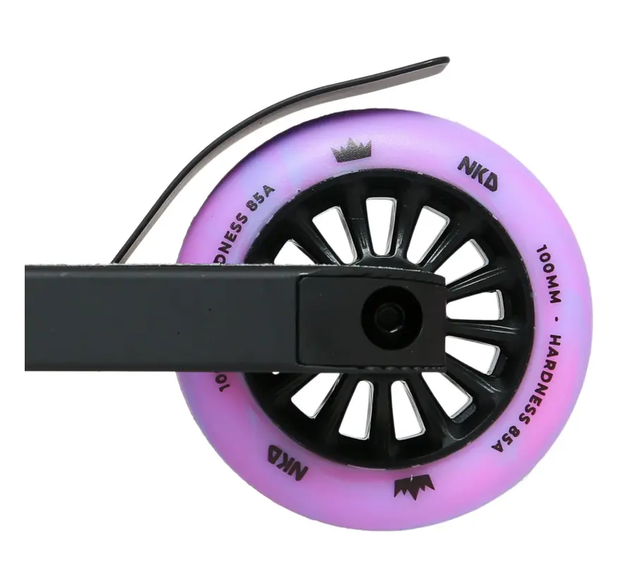 NKD Mini GEN Stuntstep Black Rainbow 70cm Lichtgewicht Stuntstep met HIC Compression en 100mm Wielen voor Beginners en Park Riding