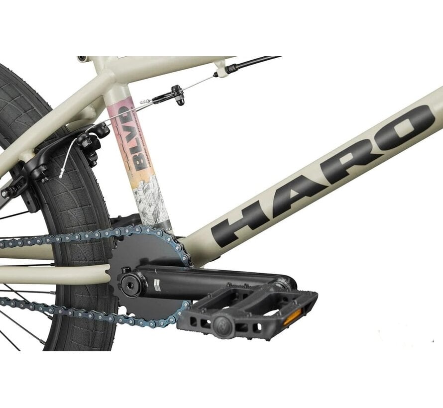 Bicicleta BMX Haro BLVD 20 color piedra semibrillante, estilo freestyle, para parques, calles y pumptracks, con geometría moderna.