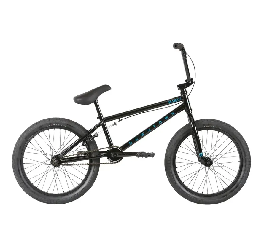 Haro Downtown 20 BMX Black Freestyle BMX Fiets voor Beginners met Sterk Hi-Ten Frame en 20 Inch Wielen