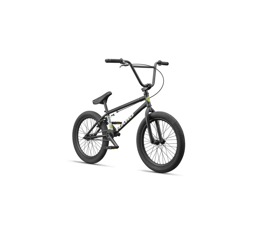 Bicicleta BMX Haro BLVD 20 negra mate, estilo libre, con cuadro moderno para park, calle y trucos para principiantes.