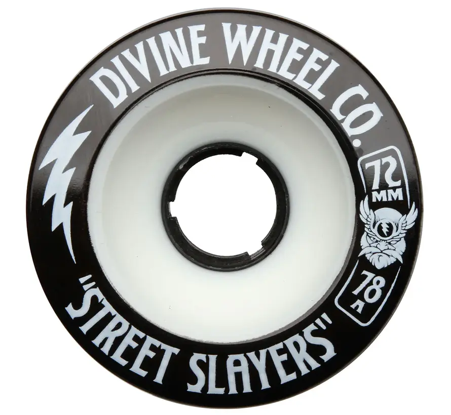 Roues de longboard Devine Street Slayers blanches 72 mm - Seconde chance