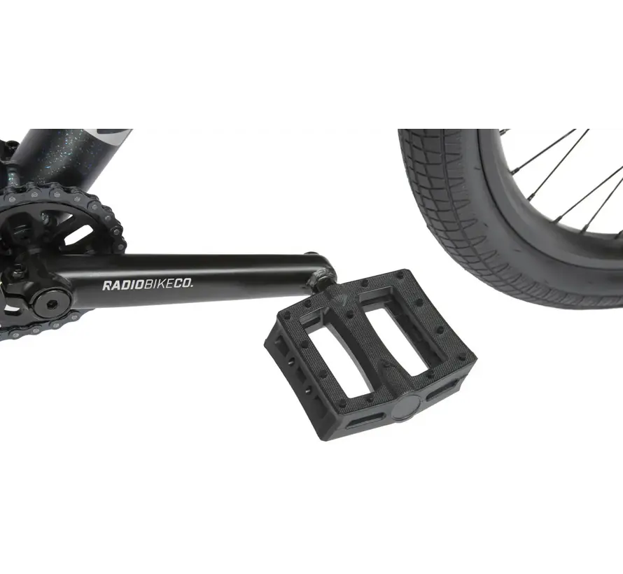 Bicicleta Radio Legion 26 Wheelie Bike Cosmic Splatter Freestyle Bike con ruedas grandes de 26 pulgadas y cuadro de cromoly resistente.