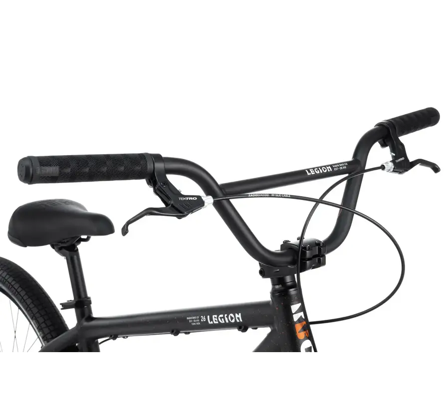 Radio Legion 26 Wheelie Bike Copper Splatter Freestyle Bike with Large 26 Inch Wheels and Strong Street Setup