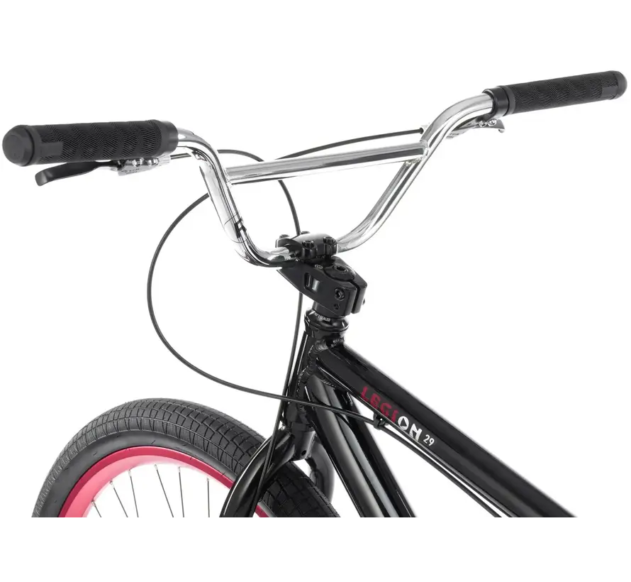 Radio Legion 29 Wheelie Bike, schwarz-rot, Freestyle-Bike mit großen 29-Zoll-Rädern für Wheelies und Street-Riding