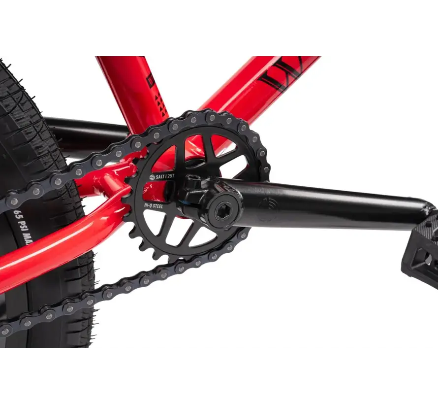 Bicicleta BMX Wethepeople Thrillseeker 20 Freestyle roja. Bicicleta BMX robusta con geometría moderna para uso en calle y parque.