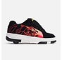 Heelys Kolect Prints Zwart/Rood - stoere rolschoenen met flame print