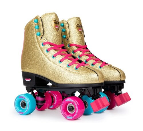 Rookie Pattini a rotelle Rookie x BUMP Rollerdisco V2 Gold - pattini a rotelle glitterati per discoteca e attività all'aperto