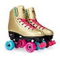 Rookie x BUMP Rollerdisco V2 Gold Roller Skates - błyszczące rolki na dyskotekę i na zewnątrz
