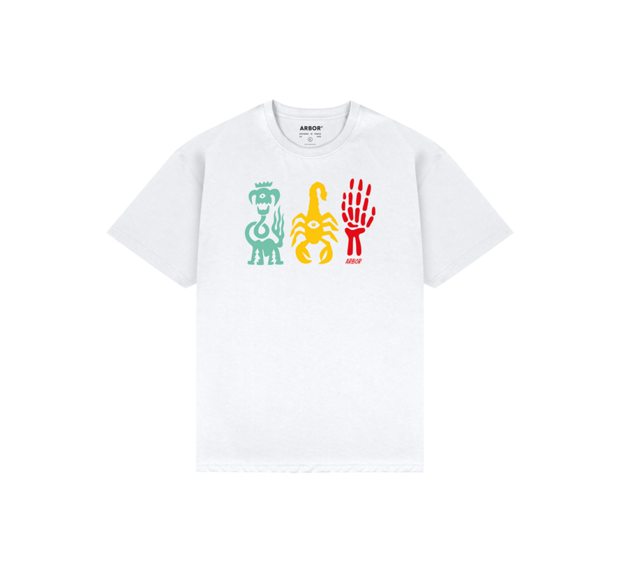 Arbor Chroma T-Shirt Wit - biologisch katoenen skate shirt met regular fit
