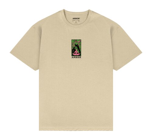 Arbor T-shirt Arbor Chaos color sabbia - maglietta da skate in cotone biologico con vestibilità regolare