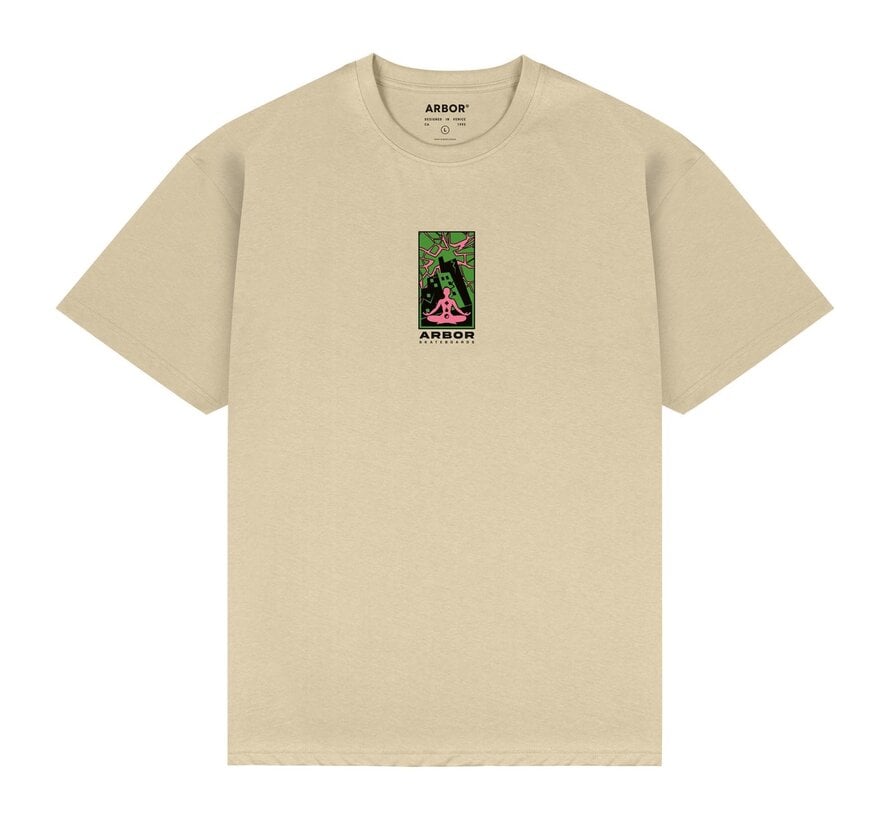 Koszulka Arbor Chaos T-Shirt Sand – organiczna bawełniana koszulka do jazdy na deskorolce o regularnym kroju