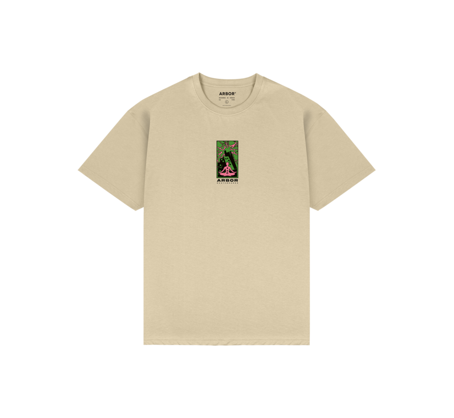 Koszulka Arbor Chaos T-Shirt Sand – organiczna bawełniana koszulka do jazdy na deskorolce o regularnym kroju